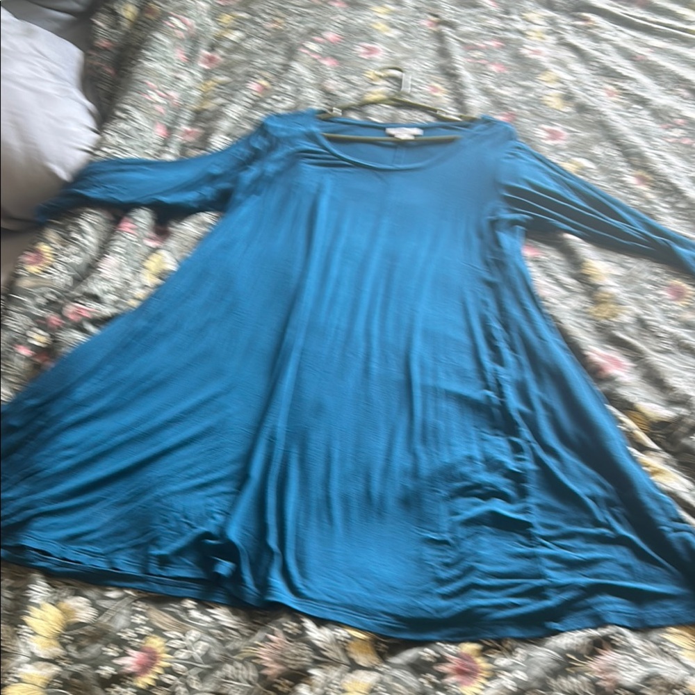 Style & Co. Teal Long Sleeve Dress